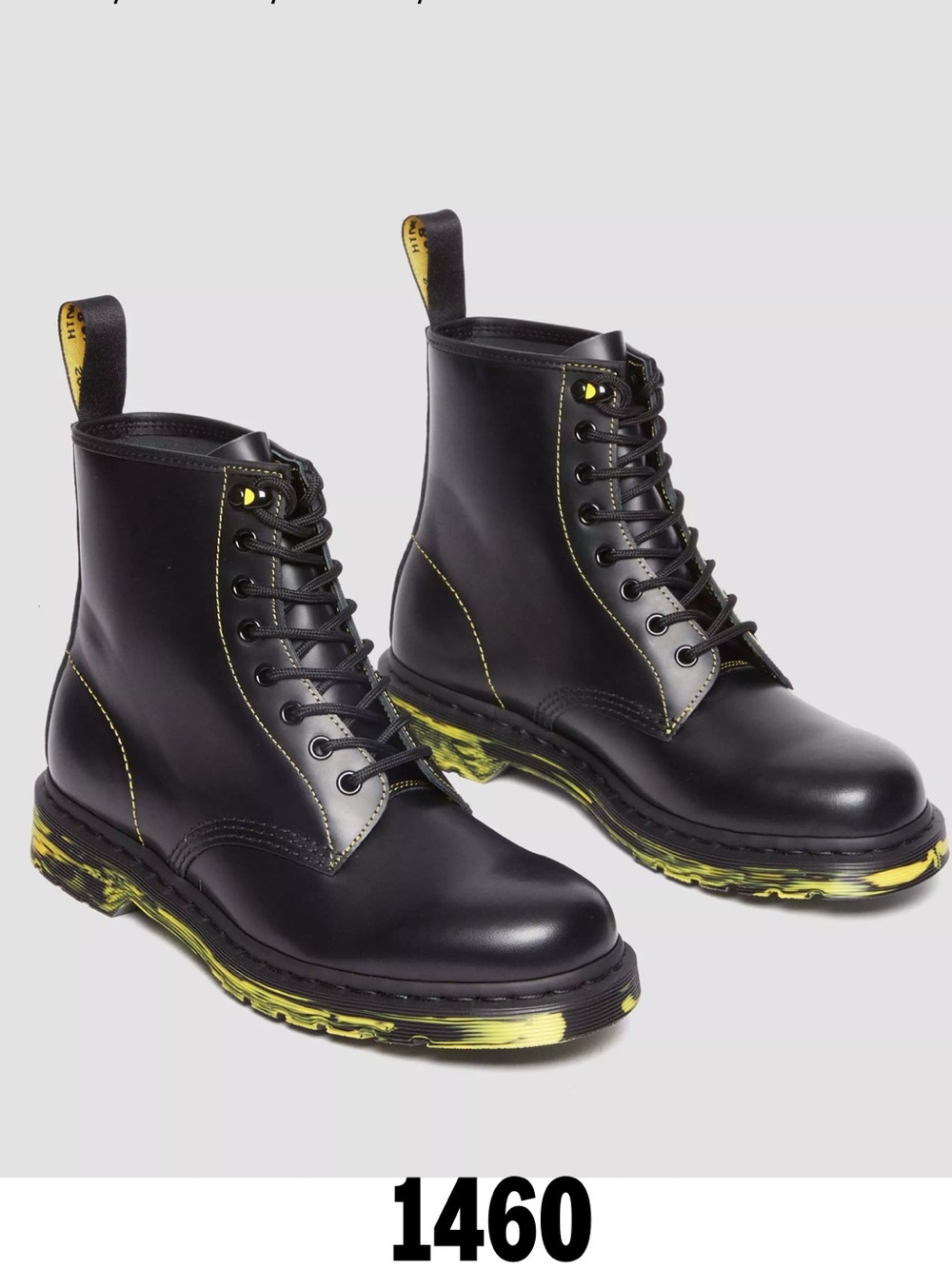 Dr Martens 1460 Marbled Sole Smooth Leather Lace Up Boot